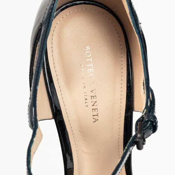 Bottega Veneta AW/12 Runway Vernice Black & Blue Patent-Leather Mary-Jane Heels - Picture 9 of 9